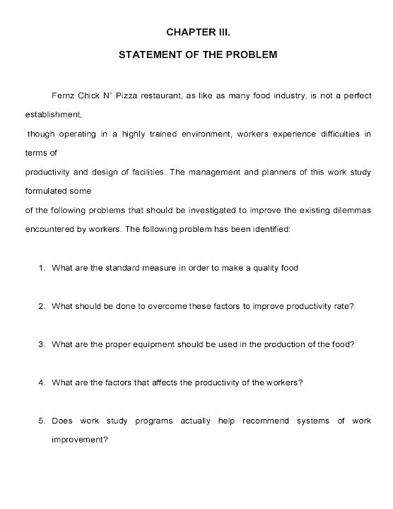 Qualitative Research Paper Statement Of The Problem ...