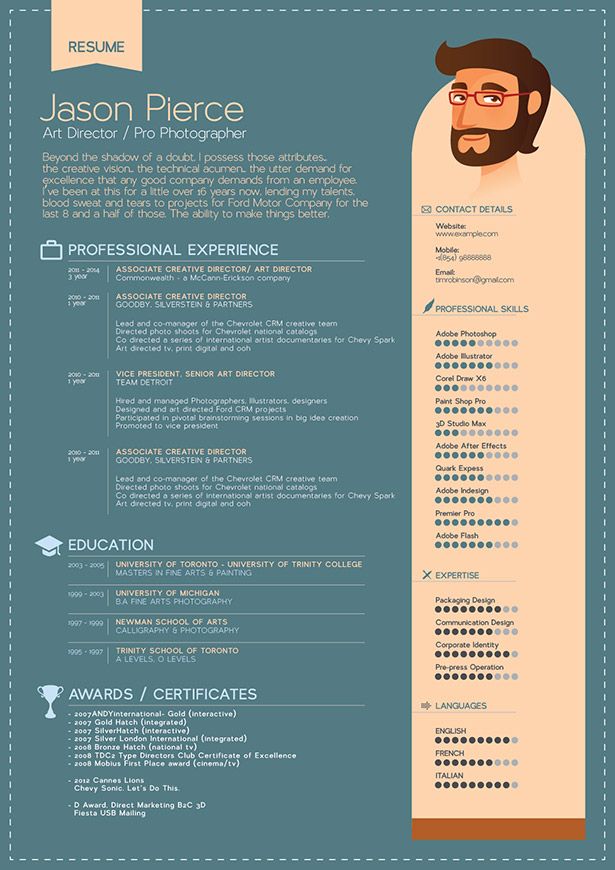 graphic designer resume inspiration