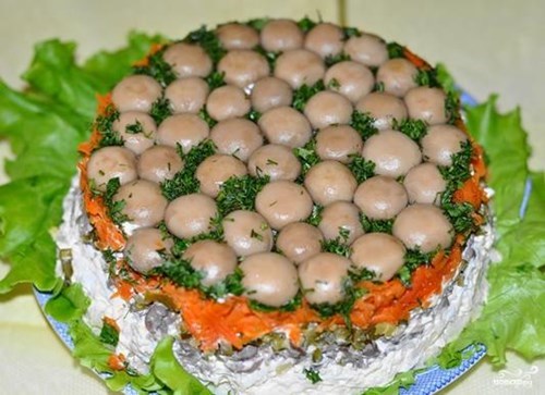 Рецепты салата с грибами и с фотографиями