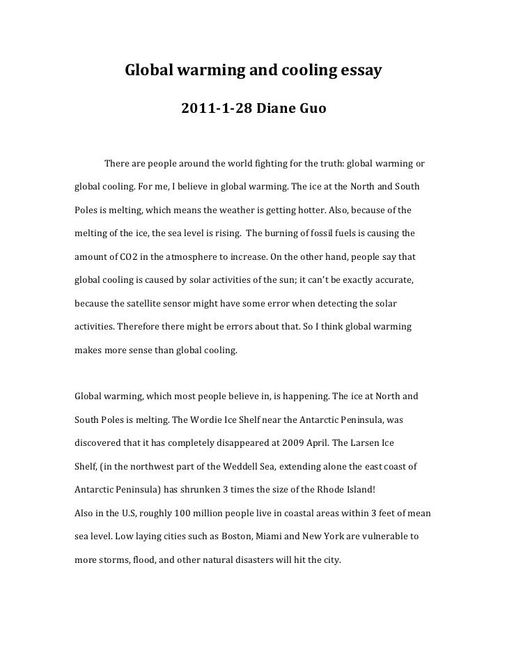global warming essay thesis