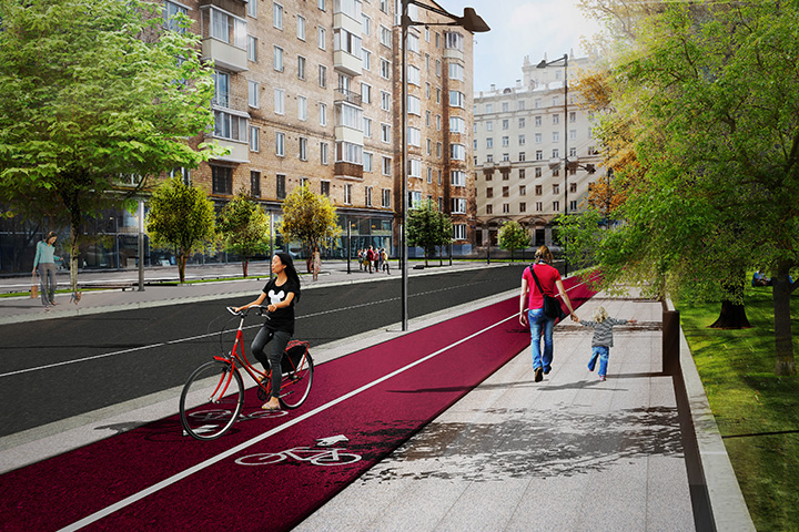 Тротуар в жилой зоне. Велодорожка на улице Пятницкая. Велодорожки в Европе. Велодорожка и пешеходная дорожка. Велосипедные дорожки в парках.