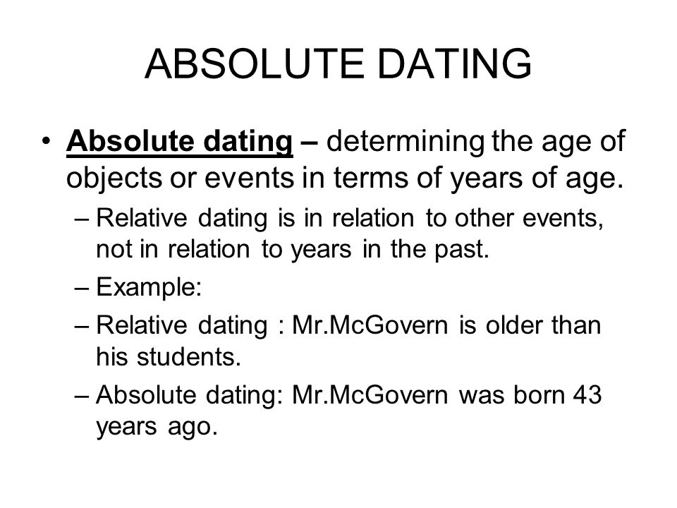 Age dating geology