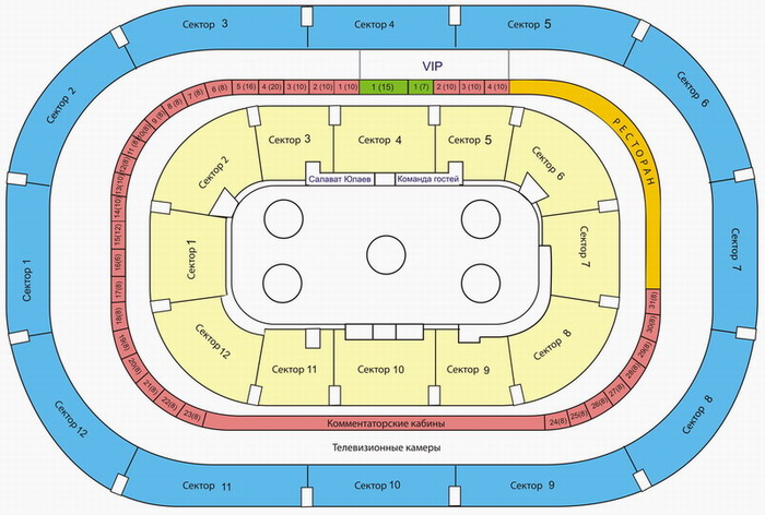 уфа арена сектора схема