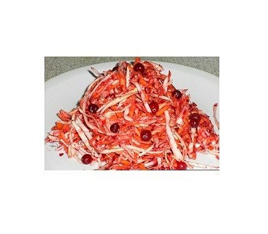 Рецепт Капустный салат с репой и клюквенной заправкой
