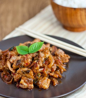Рецепт Кисло-сладкая свинина с рисом