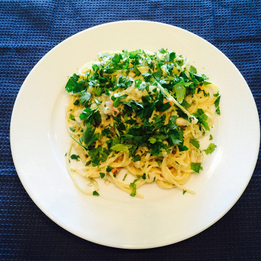 Рецепт Спагетти с треской и копченым лососем