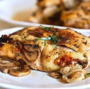 Рецепт Куриное филе, фаршированное грибами и сыром