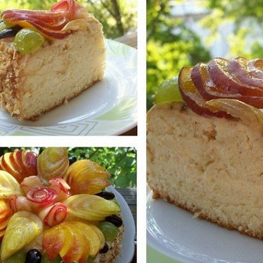 Рецепт Бисквитный торт со сливочно-яблочным кремом