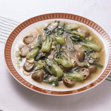 Рецепт Жареные грибы с пак-чоем (Donggu Pei Shucai)