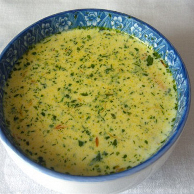 Рецепт Сырный суп с копчеными колбасками