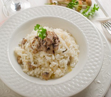 Рецепт Ризотто с куриной печенью и белыми грибами