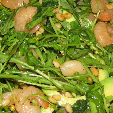 Рецепт Пикантный салат с рукколой и авокадо