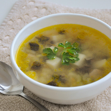 Рецепт Грибной суп с перловкой и сельдереем