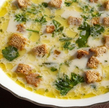 Рецепт Суп из сыра стилтон с пармезановыми гренками