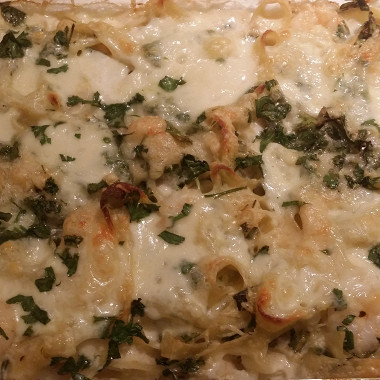 Рецепт Фетучини, запеченные с креветками и сыром