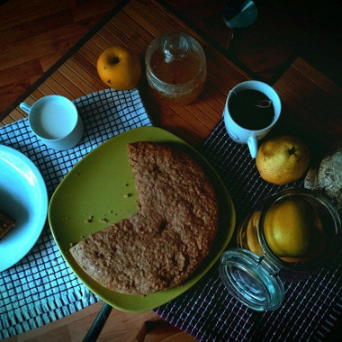 Рецепт Овсяный пирог с яблочным слоем