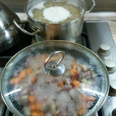 Рецепт Густой гороховый суп с куриными желудочками