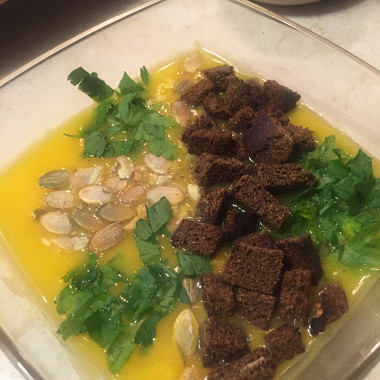 Рецепт Тыквенный суп с луком и картофелем