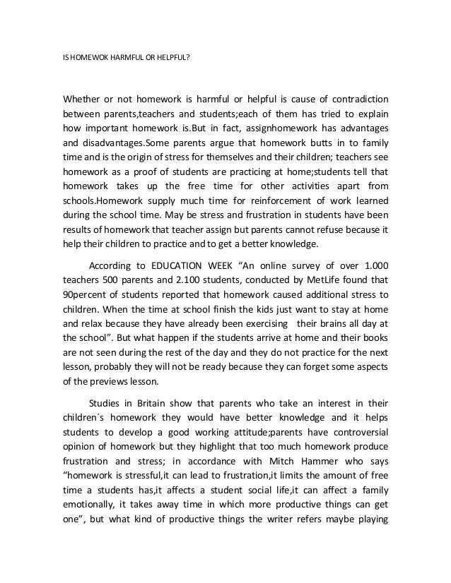 essays about homework